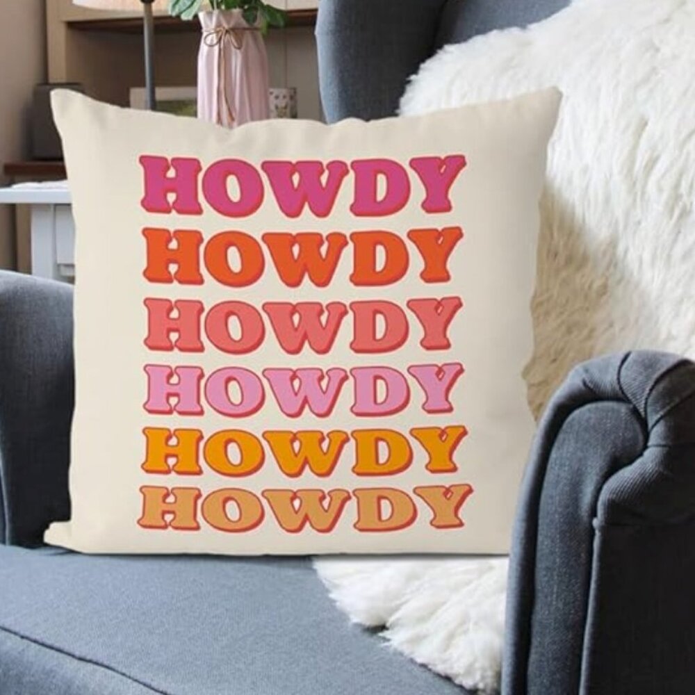Set of 3, never been used, HOWDY/Leopard and Pink Velvet 18"x18" Pillow Covers
